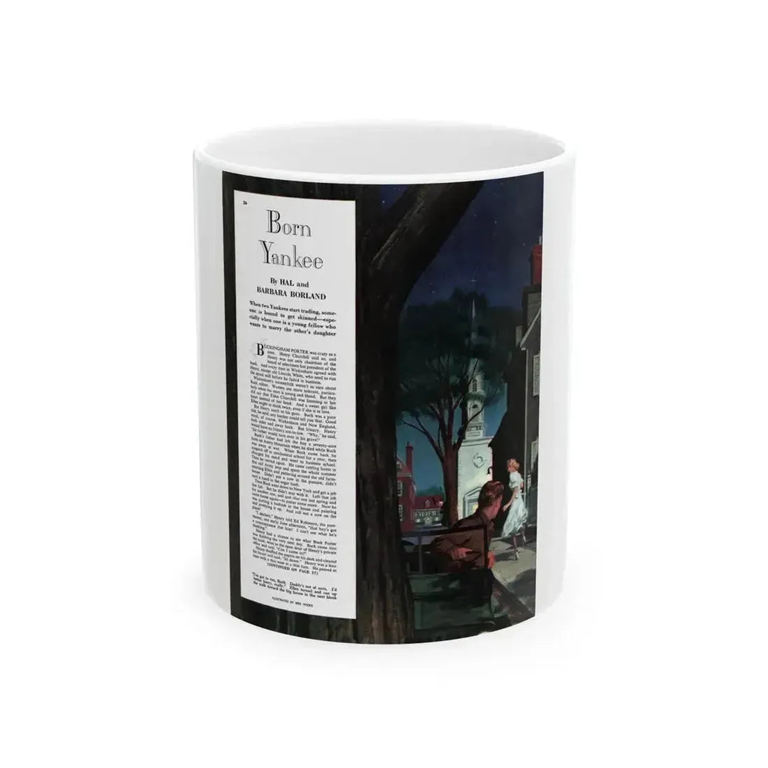 Born Yankee, Collier's, March 12, 1949 - White Coffee Mug 11oz - Go Mug Yourself