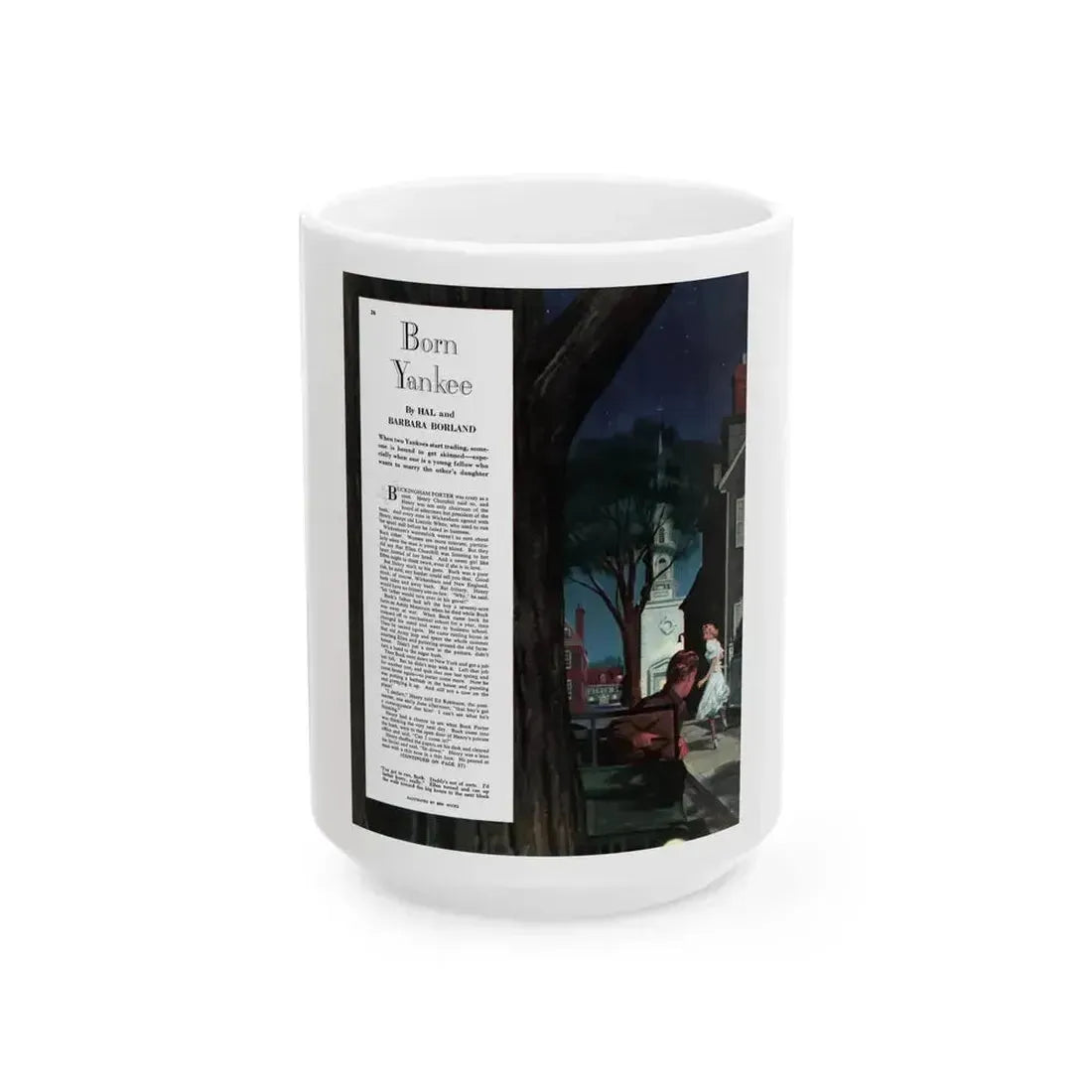 Born Yankee, Collier's, March 12, 1949 - White Coffee Mug 15oz - Go Mug Yourself