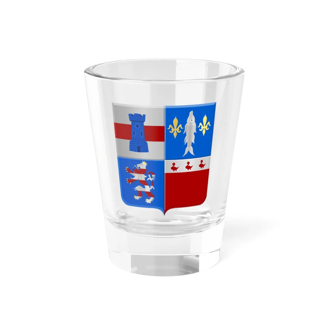 Bornem wapen (Belgium) (Coat of Arms) Shot Glass 1.5oz 1.5oz - Go Mug Yourself