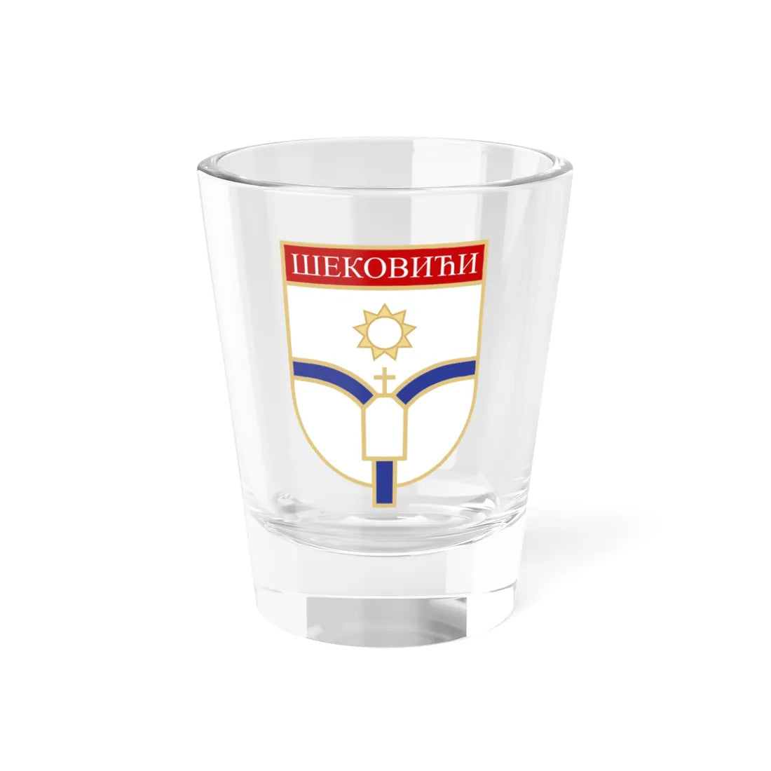Шековићи грб (Bosnia and Herzegovina) (Coat of Arms) Shot Glass 1.5oz 1.5oz - Go Mug Yourself