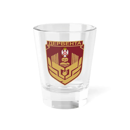 Дервента грб (Bosnia and Herzegovina) (Coat of Arms) Shot Glass 1.5oz 1.5oz - Go Mug Yourself