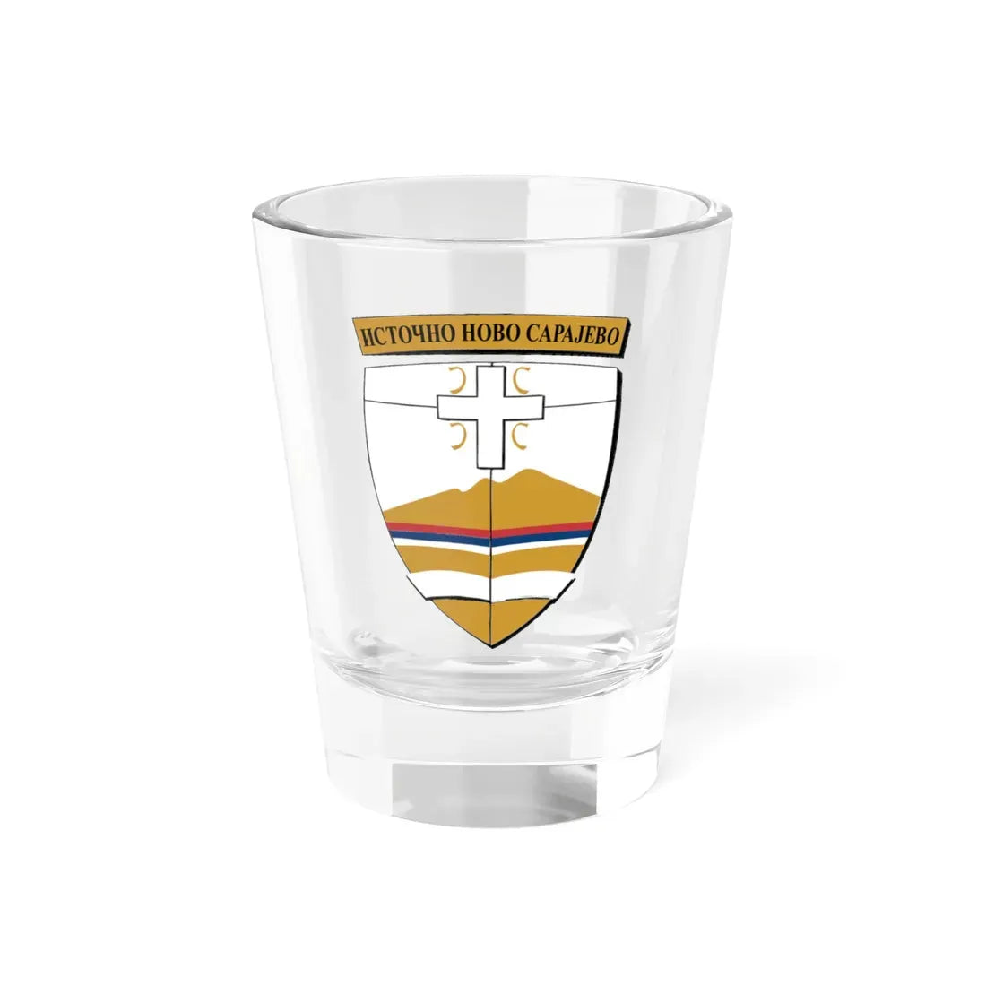 Источно Ново Сарајево грб (Bosnia and Herzegovina) (Coat of Arms) Shot Glass 1.5oz 1.5oz - Go Mug Yourself