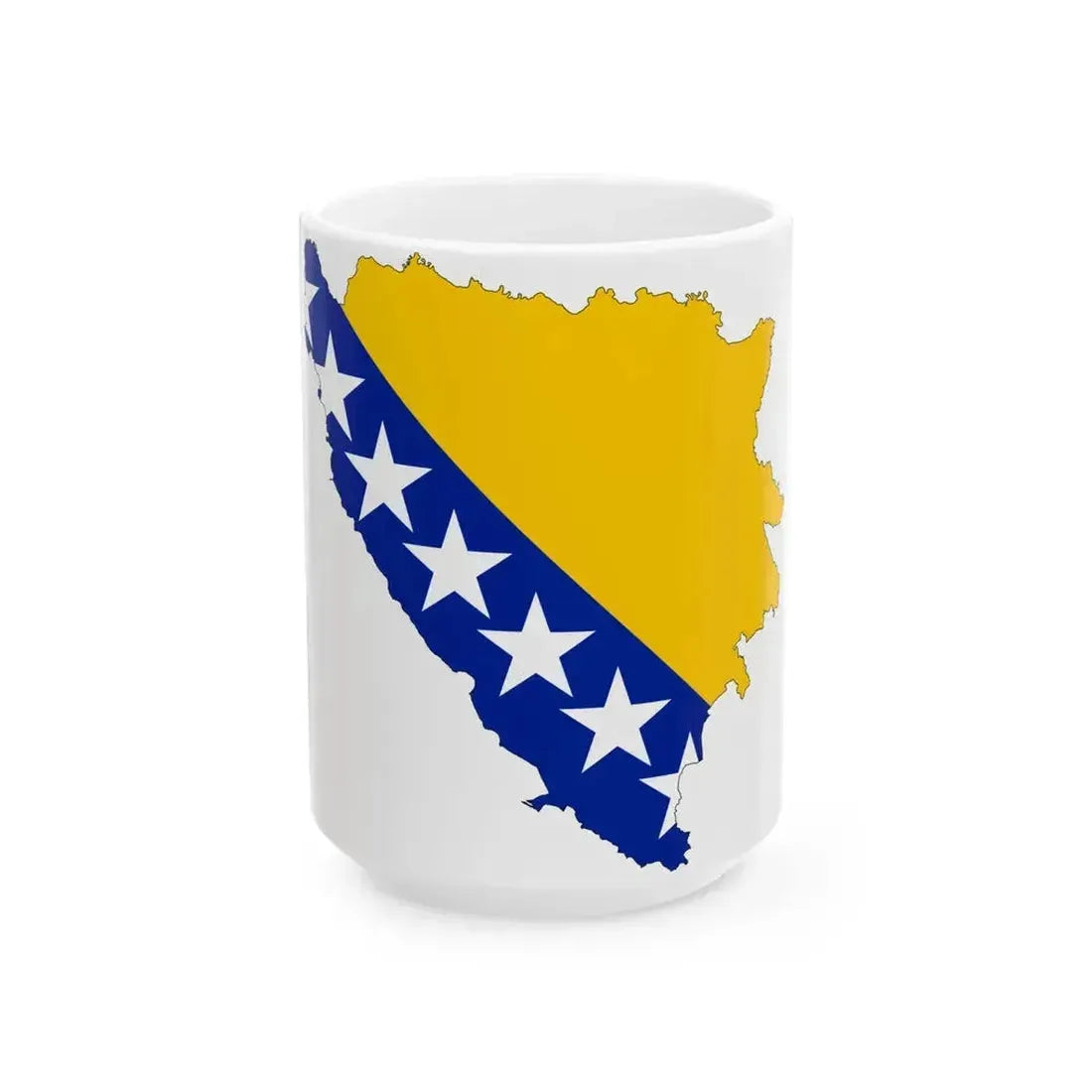 Bosnia and Herzegovina-Flagmap (Bosnia and Herzegovina) White Coffee Mug 15oz - Go Mug Yourself