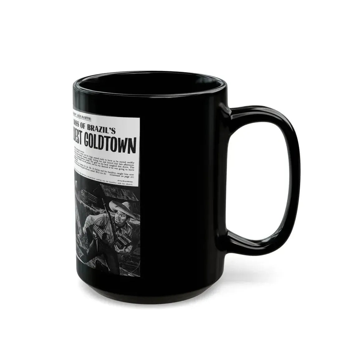 Boss of Brazil's Wildest Goldtown, For Men Only, June 1965 - Black Coffee Mug - Go Mug Yourself