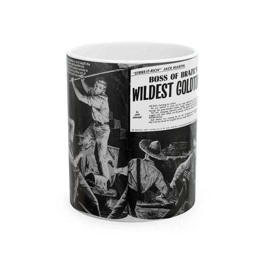 Boss of Brazil's Wildest Goldtown, For Men Only, June 1965 - White Coffee Mug 11oz - Go Mug Yourself