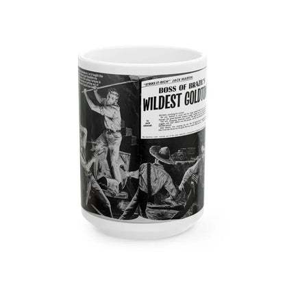 Boss of Brazil's Wildest Goldtown, For Men Only, June 1965 - White Coffee Mug 15oz - Go Mug Yourself