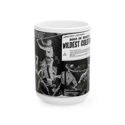 Boss of Brazil's Wildest Goldtown, For Men Only, June 1965 - White Coffee Mug 15oz - Go Mug Yourself