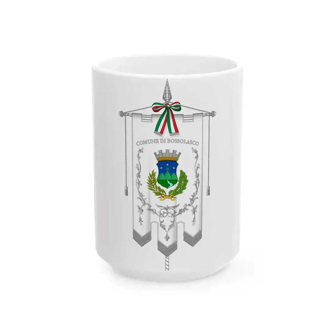 Bossolasco-Gonfalone (Italy) White Coffee Mug 15oz - Go Mug Yourself