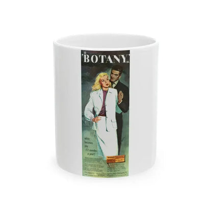 Botany ad, 1947 - White Coffee Mug 11oz - Go Mug Yourself