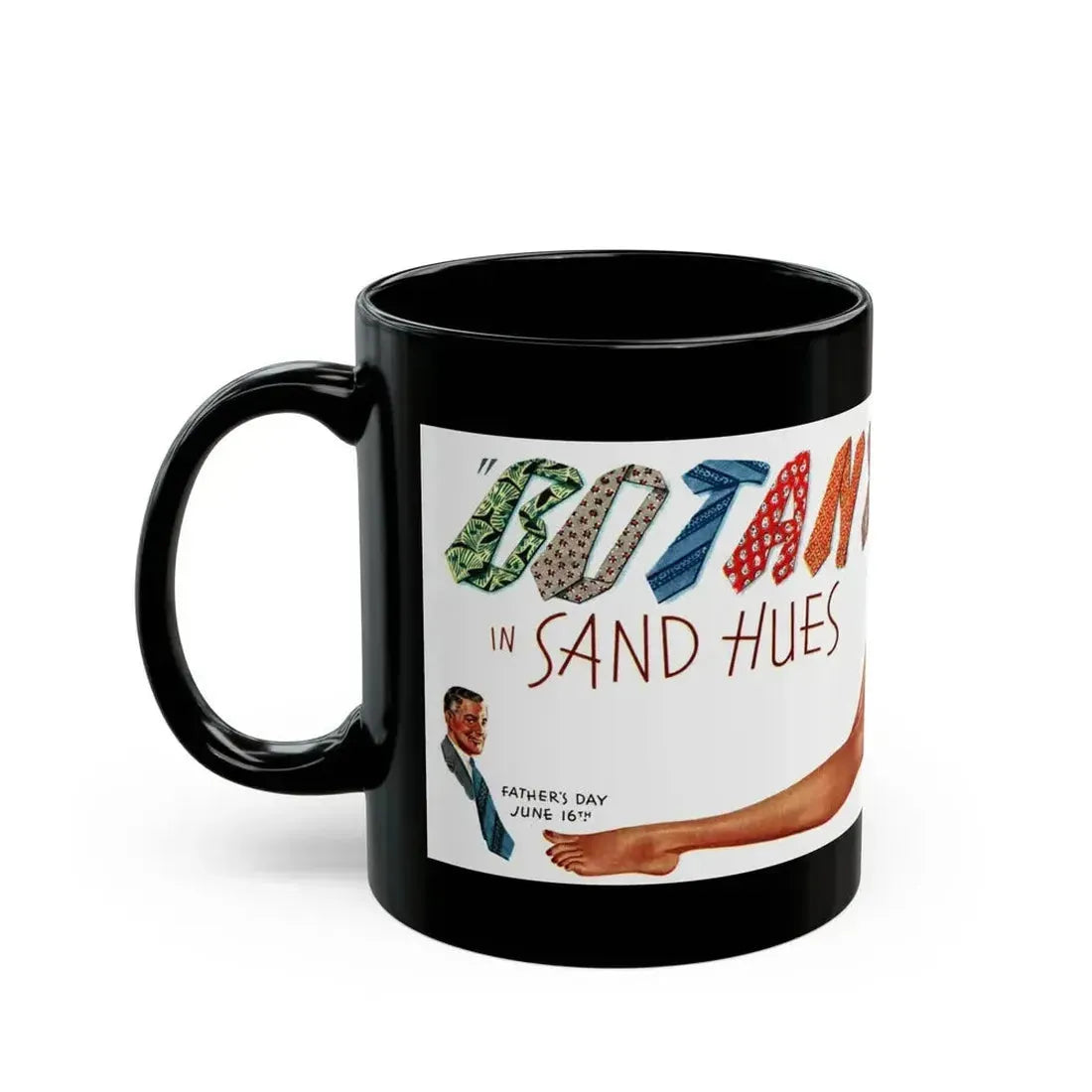 Botany Ties ad, Collier's, June 8, 1946 - Black Coffee Mug - Go Mug Yourself