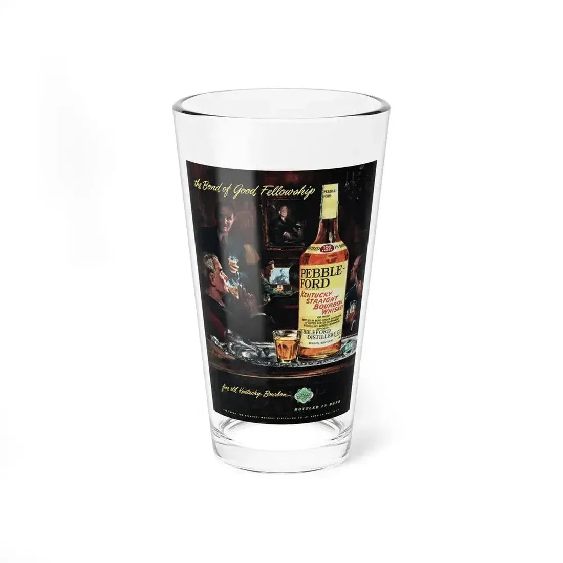 Botled In Bond advertisement, Collier's, December 17, 1949 (Magazine Illustration) Pint Glass 16oz 16oz - Go Mug Yourself