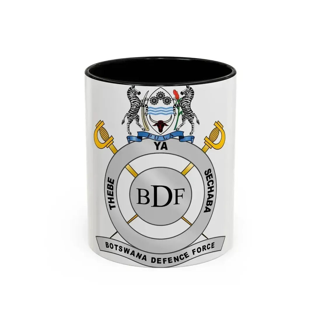 Botswana Defence Force - Accent Coffee Mug 11oz Black - Go Mug Yourself