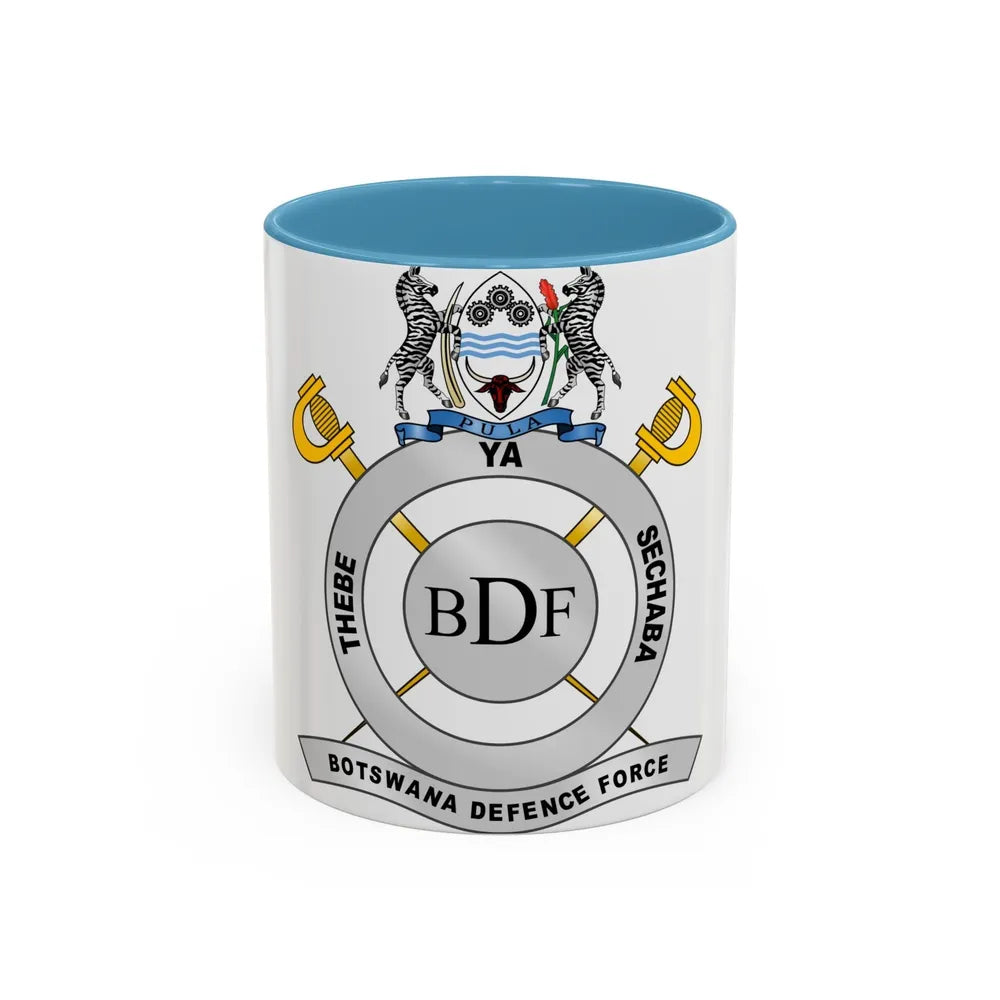 Botswana Defence Force - Accent Coffee Mug-11oz-Light Blue-Go Mug Yourself