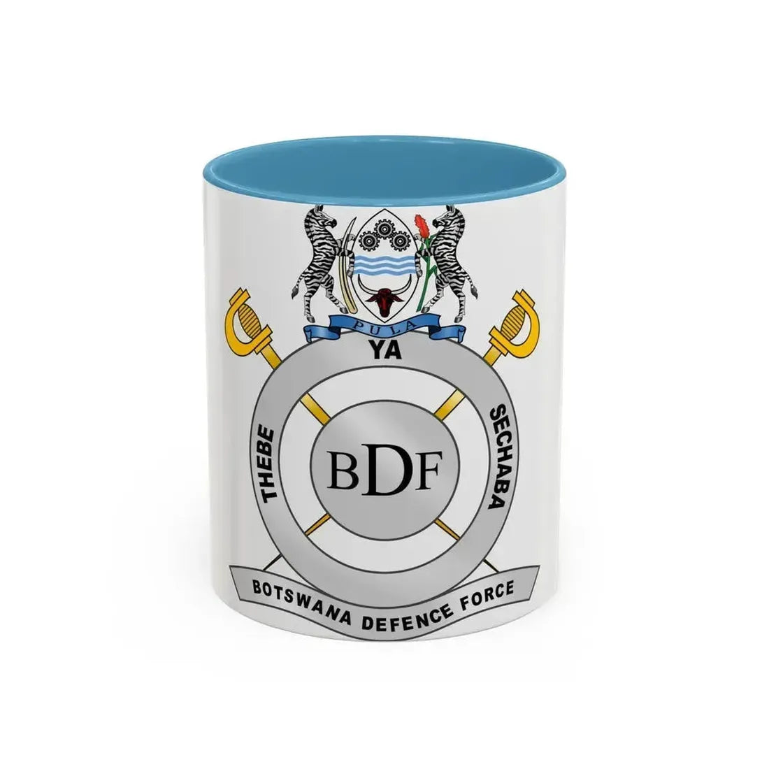 Botswana Defence Force - Accent Coffee Mug 11oz Light Blue - Go Mug Yourself