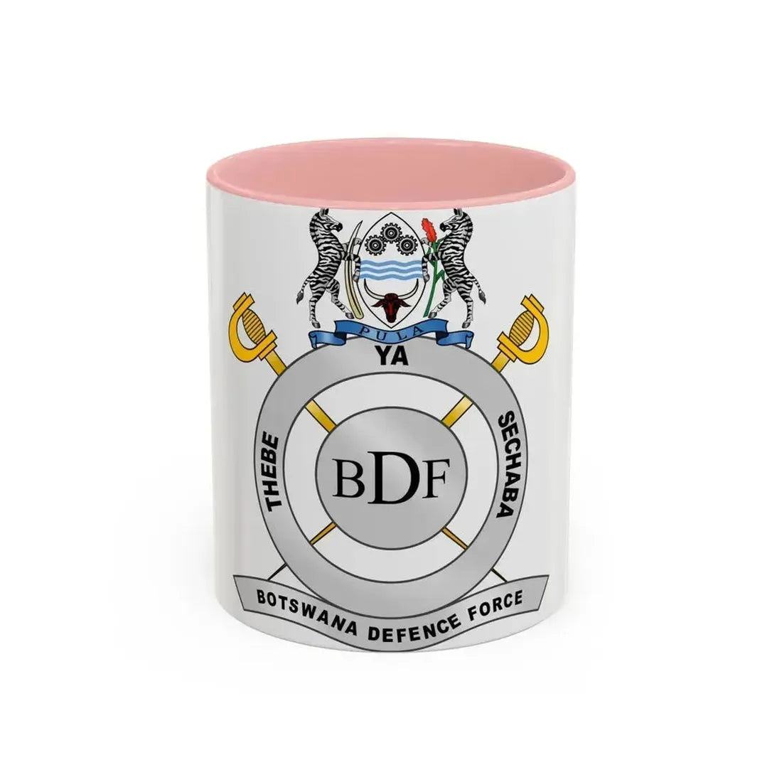 Botswana Defence Force - Accent Coffee Mug 11oz Pink - Go Mug Yourself
