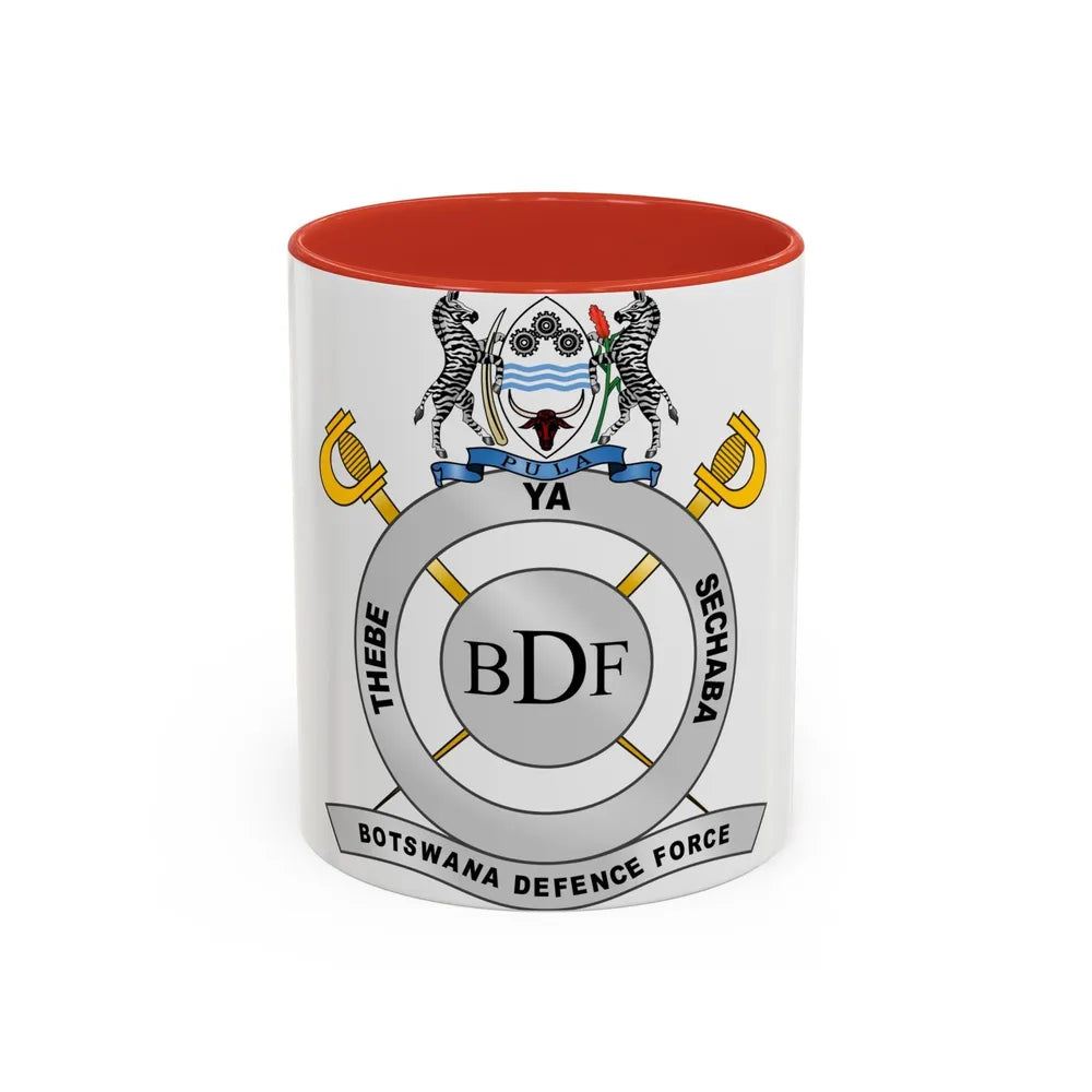 Botswana Defence Force - Accent Coffee Mug-11oz-Red-Go Mug Yourself