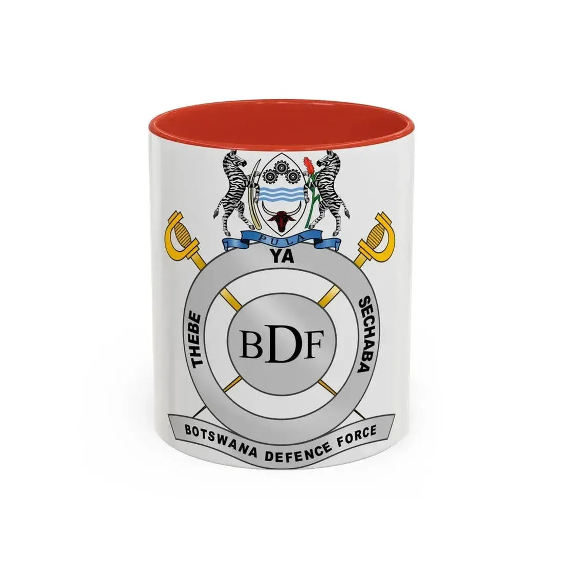 Botswana Defence Force - Accent Coffee Mug 11oz Red - Go Mug Yourself