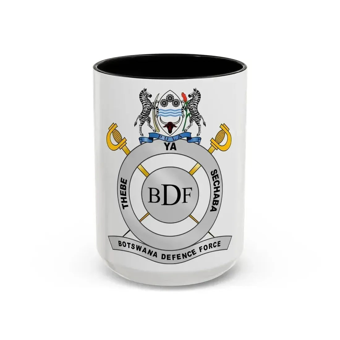 Botswana Defence Force - Accent Coffee Mug 15oz Black - Go Mug Yourself