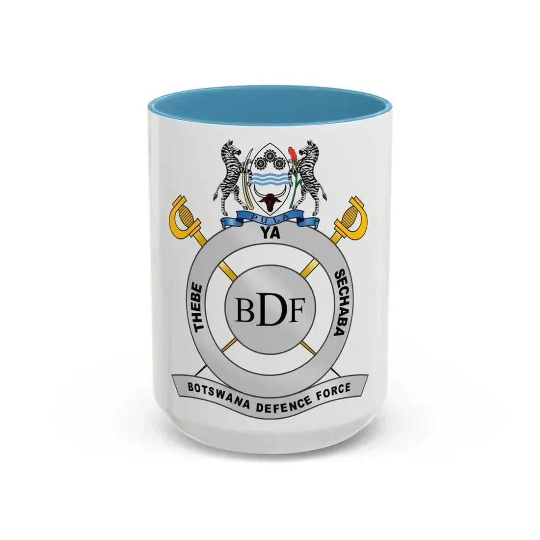 Botswana Defence Force - Accent Coffee Mug 15oz Light Blue - Go Mug Yourself