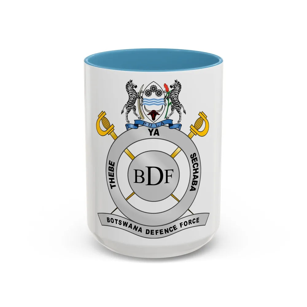 Botswana Defence Force - Accent Coffee Mug-15oz-Light Blue-Go Mug Yourself