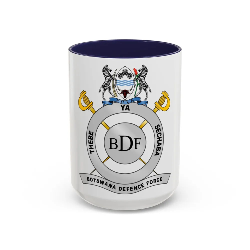 Botswana Defence Force - Accent Coffee Mug-15oz-Navy-Go Mug Yourself