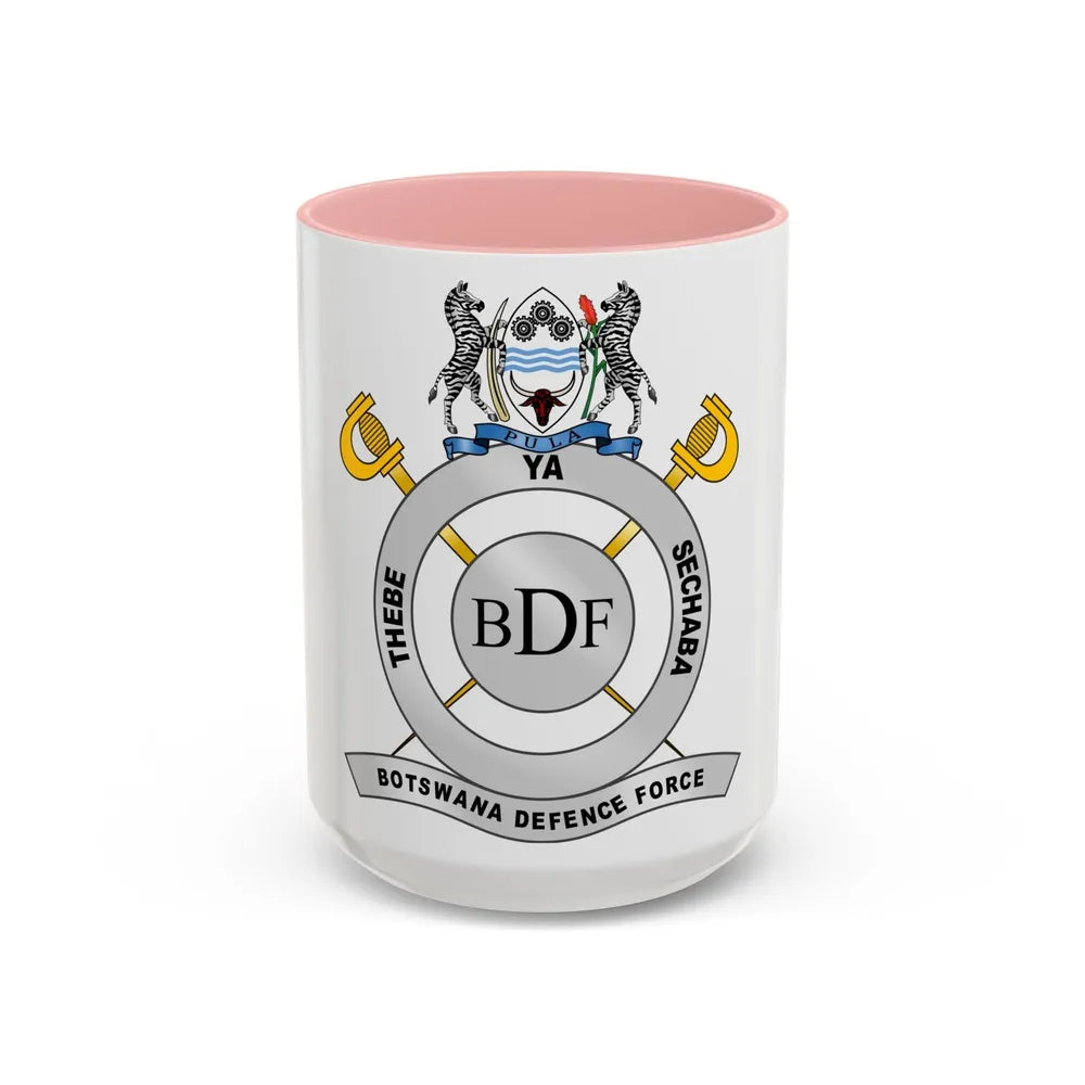 Botswana Defence Force - Accent Coffee Mug-15oz-Pink-Go Mug Yourself