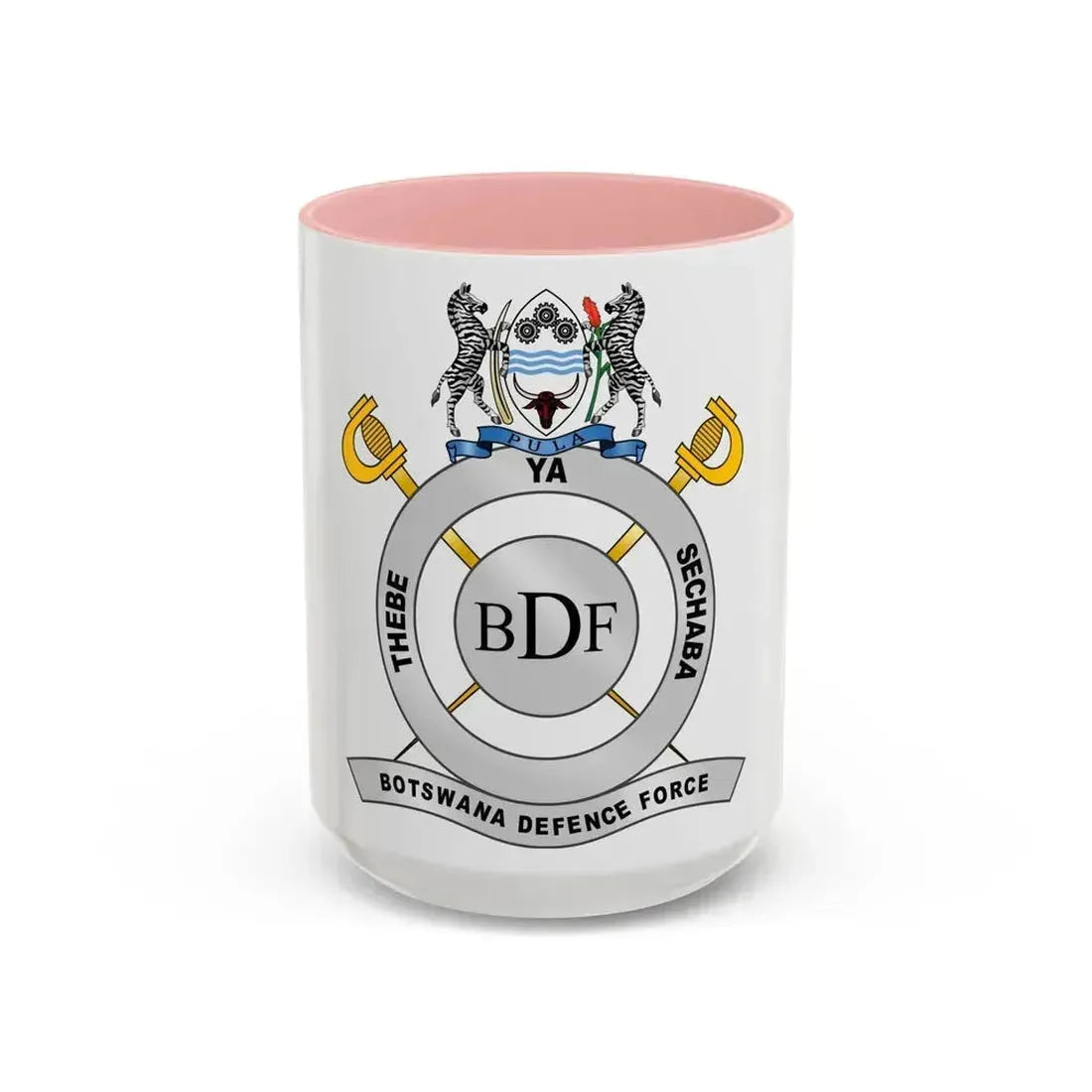 Botswana Defence Force - Accent Coffee Mug 15oz Pink - Go Mug Yourself