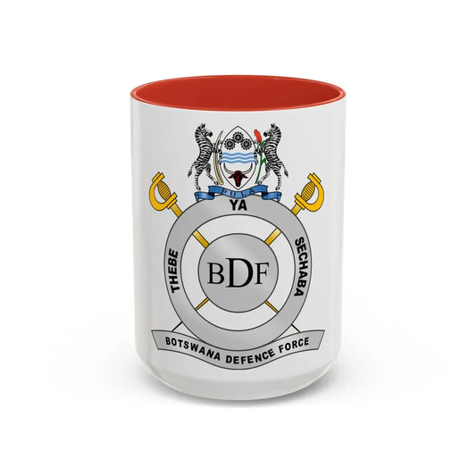 Botswana Defence Force - Accent Coffee Mug-15oz-Red-Go Mug Yourself