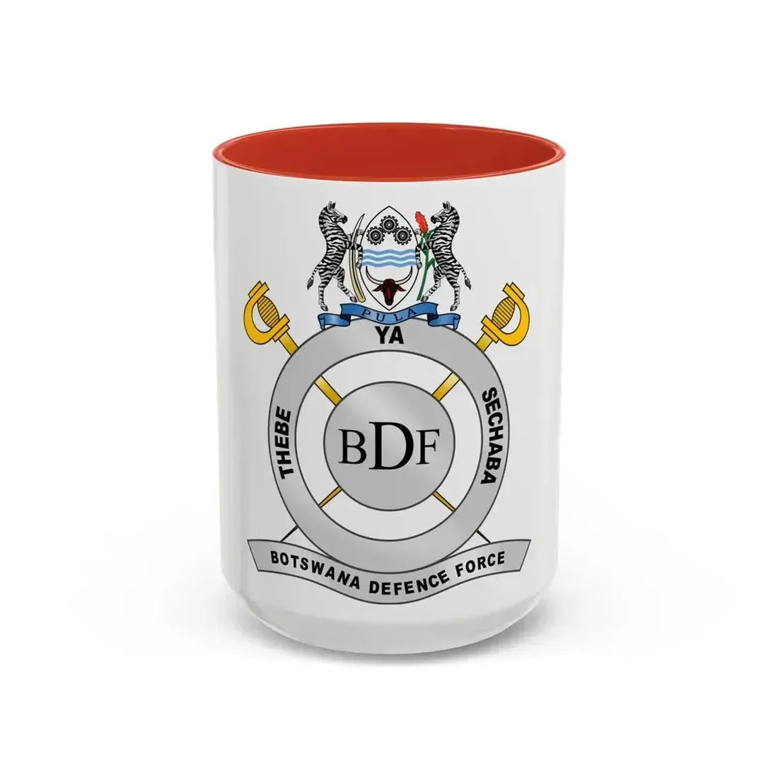 Botswana Defence Force - Accent Coffee Mug 15oz Red - Go Mug Yourself