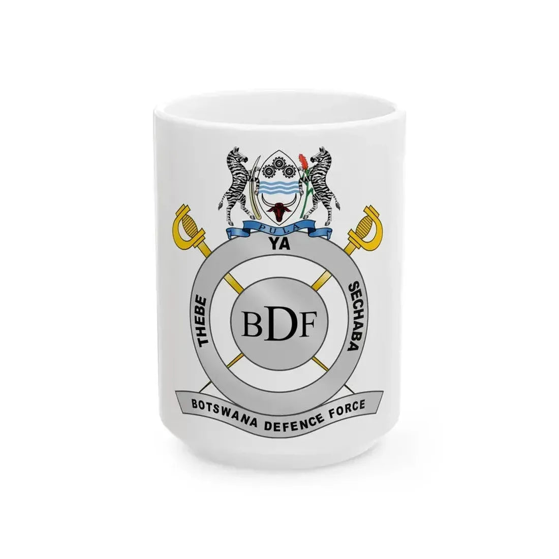 Botswana Defence Force - White Coffee Mug 15oz - Go Mug Yourself