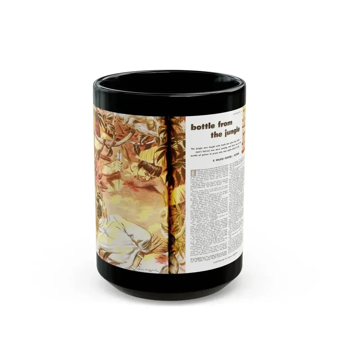 Bottle From The Jungle, Man Junior, October 1951 - Black Coffee Mug 15oz - Go Mug Yourself