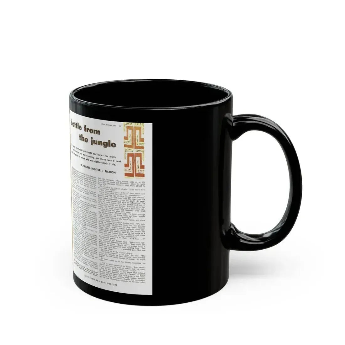 Bottle From The Jungle, Man Junior, October 1951 - Black Coffee Mug - Go Mug Yourself