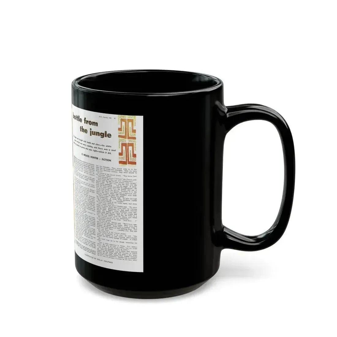 Bottle From The Jungle, Man Junior, October 1951 - Black Coffee Mug - Go Mug Yourself