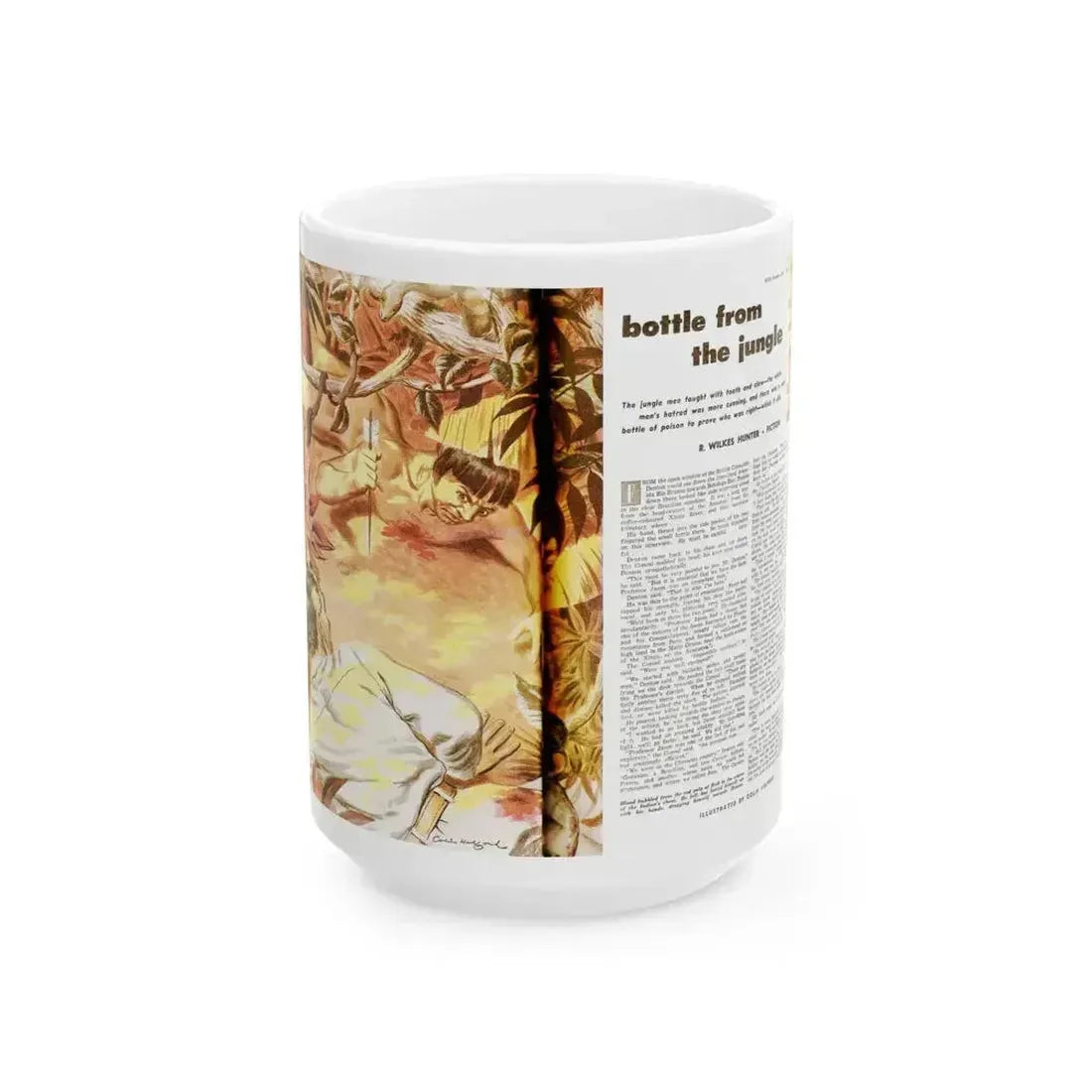 Bottle From The Jungle, Man Junior, October 1951 - White Coffee Mug 15oz - Go Mug Yourself