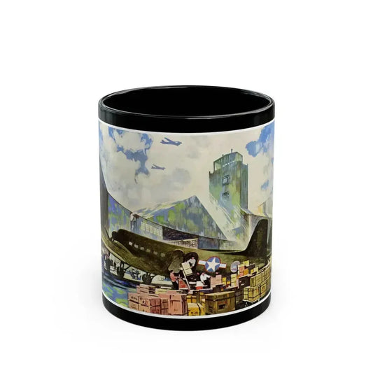 Bound For Bases in Africa, Europe and the Pacific, 1943 - Black Coffee Mug 11oz - Go Mug Yourself