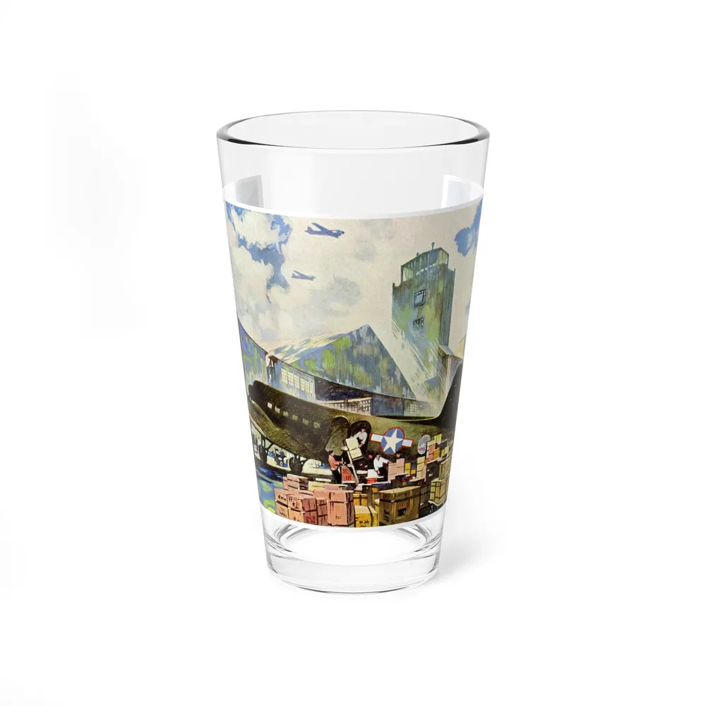 Bound For Bases in Africa, Europe and the Pacific, 1943 (Magazine Illustration) Pint Glass 16oz-16oz-Go Mug Yourself