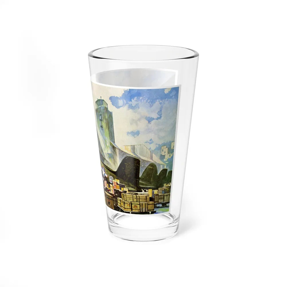 Bound For Bases in Africa, Europe and the Pacific, 1943 (Magazine Illustration) Pint Glass 16oz-Go Mug Yourself