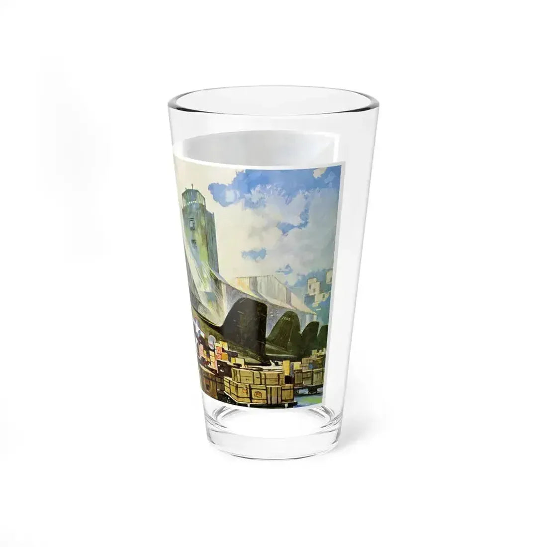 Bound For Bases in Africa, Europe and the Pacific, 1943 (Magazine Illustration) Pint Glass 16oz - Go Mug Yourself