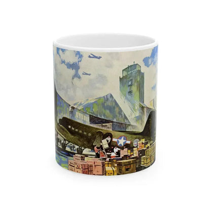 Bound For Bases in Africa, Europe and the Pacific, 1943 - White Coffee Mug 11oz - Go Mug Yourself