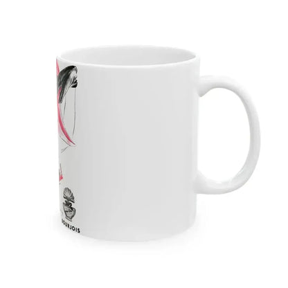 Bourjois Mais Oui advertisement, Cosmopolitan, August 1948 - White Coffee Mug - Go Mug Yourself