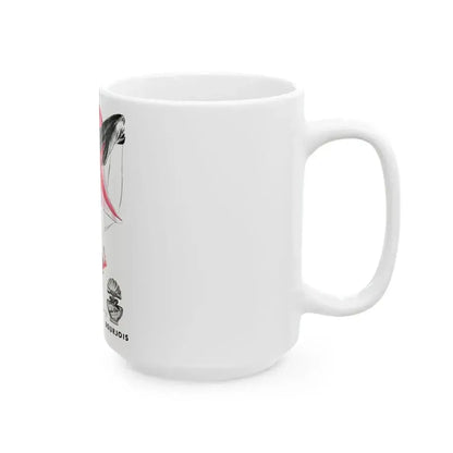 Bourjois Mais Oui advertisement, Cosmopolitan, August 1948 - White Coffee Mug - Go Mug Yourself