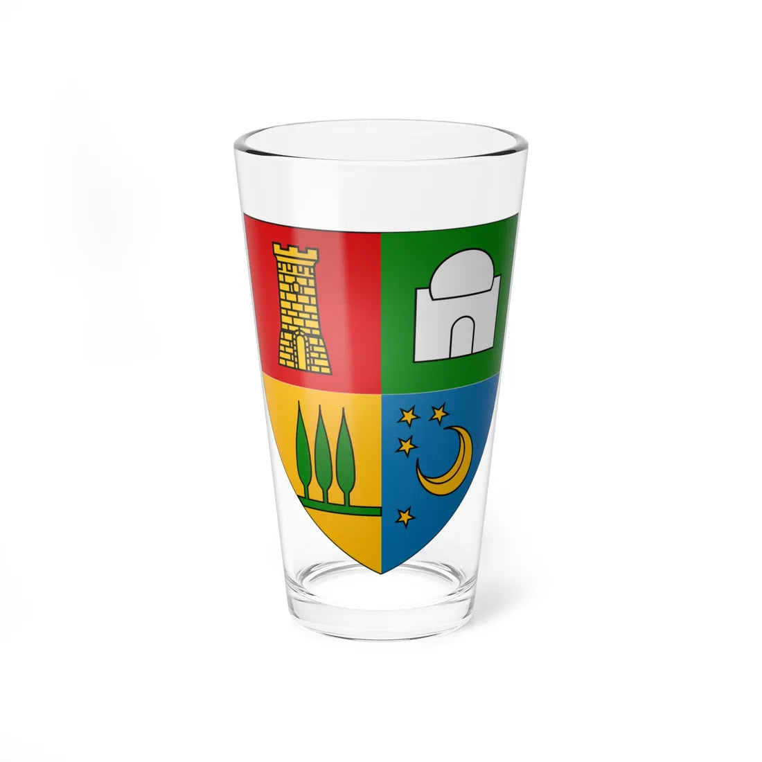 Bouzaréah Coat of Arms Frech Algeria (Algeria) (Coat of Arms) Pint Glass 16oz 16oz - Go Mug Yourself