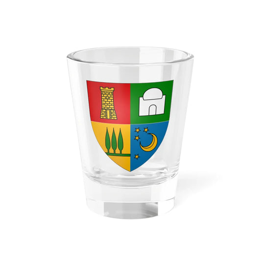 Bouzaréah Coat of Arms Frech Algeria (Algeria) (Coat of Arms) Shot Glass 1.5oz 1.5oz - Go Mug Yourself