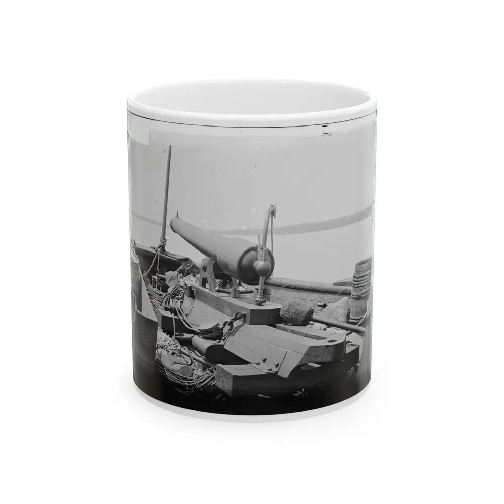 Bow Gun On Confederate Gunboat Teazer, Captured By The Maritanza (U.S. Civil War) White Coffee Mug-11oz-Go Mug Yourself