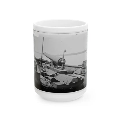 Bow Gun On Confederate Gunboat Teazer, Captured By The Maritanza (U.S. Civil War) White Coffee Mug-15oz-Go Mug Yourself