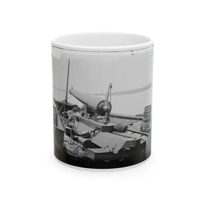 Bow Gun On Confederate Gunboat Teazer, Captured By The Maritanza (U.S. Civil War) White Coffee Mug 11oz - Go Mug Yourself