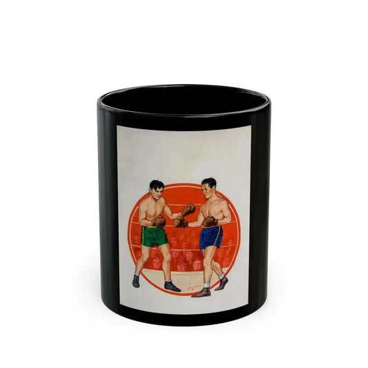 Boxing illustrations (1) - Black Coffee Mug 11oz - Go Mug Yourself