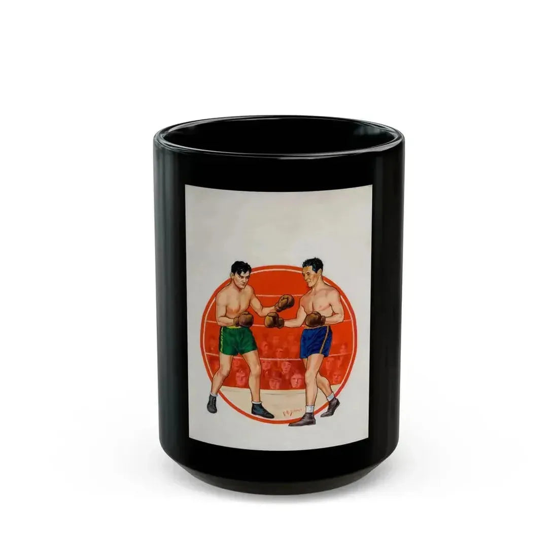 Boxing illustrations (1) - Black Coffee Mug 15oz - Go Mug Yourself