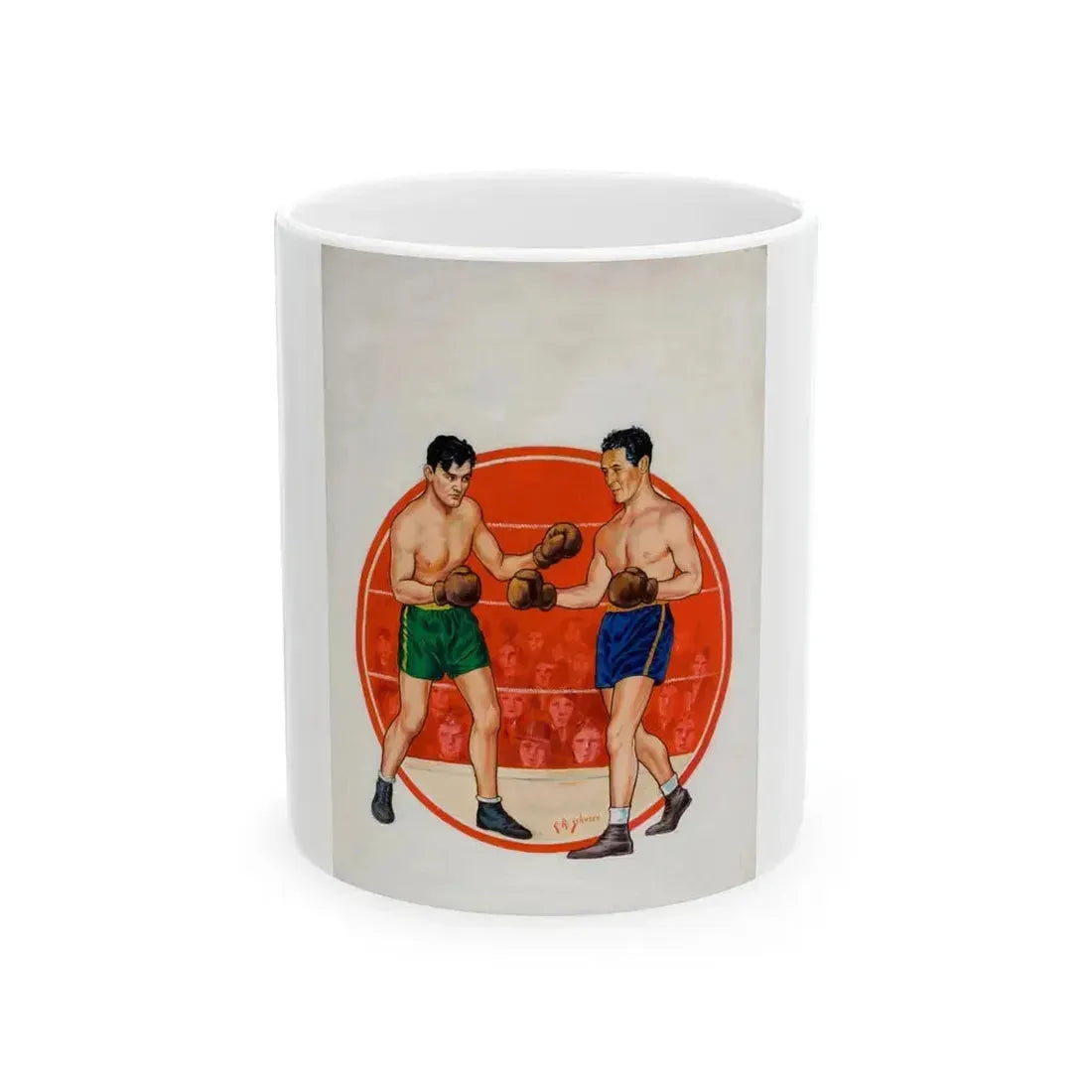 Boxing illustrations (1) - White Coffee Mug 11oz - Go Mug Yourself