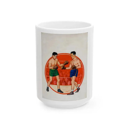 Boxing illustrations (1) - White Coffee Mug 15oz - Go Mug Yourself